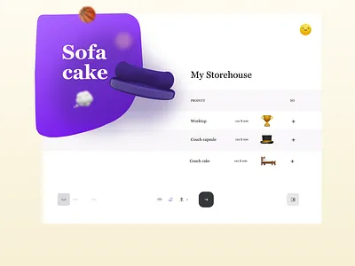 3D Sofa cake 3d amptus animation branding clean ui design graphic design illustration motion graphics strap ui ux