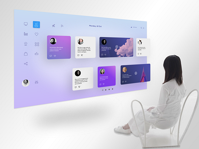 AR/VR Concept TV Design 3d ai amptus ar branding clean ui design illustration strap tv ui ux vr