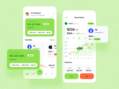 Tradebase - Stock App analytic app chart finance fintech ios mobile mobile app money stock ui ui8 uikit ux