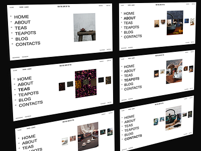 Menu | For the Love of Tea dailyui design e commerce menu navigation online shop online store shop shopping tea tea culture teapot ui uxui webdesign