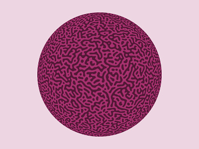 Turing Pattern Sphere (Purple Pink) 3d abstract art alan turing ball generative generative art globe morphogenesis natural nature orb organic pattern pattern design patterns pink purple reaction diffusion sphere turing