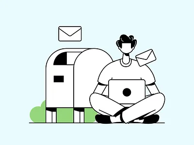 Email Marketing character design email email marketing graphic illustration laptop marketing ui vector