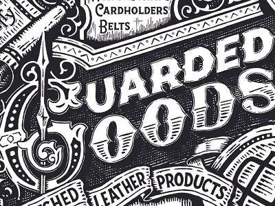 Lettering branding dark logo vintage