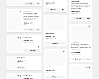 eCommerce - Product - Exploration button buy components ecommerce figma input interface picker product products select ui user interface variants