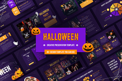 Halloween Party PowerPoint Presentation Template clean colorful company corporate event flyer halloween modern party photography pitch deck portfolio promotion pumpkin scary spooky studio unique web design website