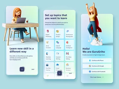 Online Education App android app appdesign branding design graphic design illustration ios learn logo mobile app onboarding online education saas ui ui ux ux design walkthrough web app website