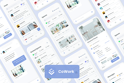 CoWorking App UI app ui app ui design application coworking app coworking app ui office app office on rent social media app user interface
