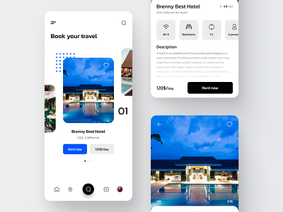 Hotel Booking - App Design app app design batix booking booking app clean design design ux hotel hotel app minimal mobile app mobile app design mobile design mobile design ui mobile ui travel travelling ui ui ux