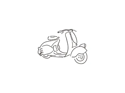 Vespa 98 - 1946 classic design eye catching graphic design icon illustration line art logo logo design scooter simple logo vector vespa vintage