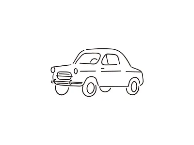 Vespa 400 - 1957 animation art car classic classic car design eye catching graphic design icon illustration line art logo logo design old scooter simple simple logo vector vespa vintage