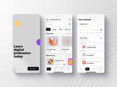 E-learning Mobile App iOS design e learning e learning app ios lessons minimal mobile app design mobile ui ui uxui designer