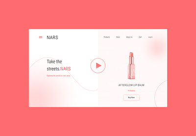 NARS branding landingpage ui web