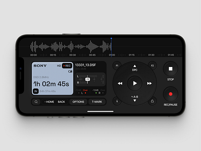 Sony Voice Recorder App Concept app application concept dark theme design editorial figma grid layout record recorder recording sony ui ux voice voice assistant voice over voice search voicerecorder