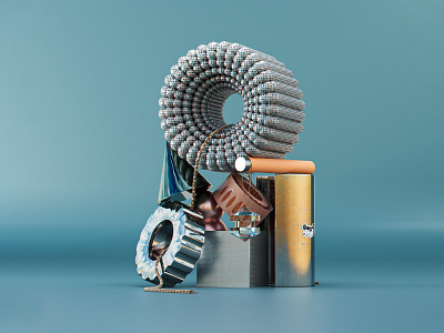 Metal Flower 3d c4d illustration visual