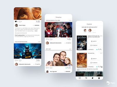 Raters App app design illustration mobileapp movieapp ui ux webdesign