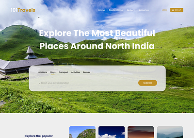 Travel Landing Page branding design flat illustration landingpage minimal travel typography ux