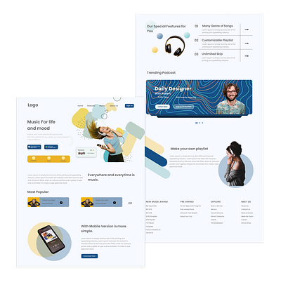 Landing Page Music awesome interface landingpage mobile music popular ui uiux website