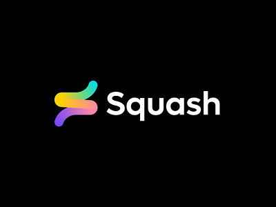 Logo concept for Squash ( for sale ) app branding editing flow flowing gradient icon letter lettering line logo logotype mark monogram photo s simple smart logo ss unique shape