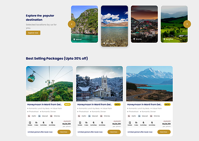 Travel Landing Page Tile branding design flat landingpage minimal travel typography ui ux