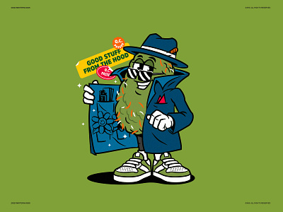 Mr.Nuggs® in the hood 420 character green illustration mrnuggs nuggs vector