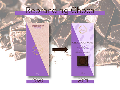 Rebranding Choca - lavender brand branding chocolat chocolate chocolate packaging design design graphique designer graphique designer portfolio fleur flower food graphic design graphic designer illustration lavande lavender logo packaging design rebranding