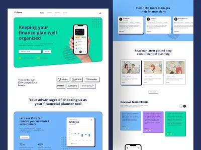 Finance Management Website bank bank website business cash clean credit debit finance financial fintech home page lookbook market minimal money payment popular ui design uiux website