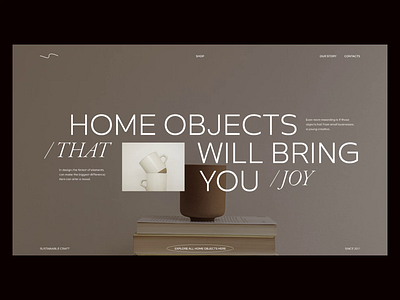 Home Objects / Concept animation art ceramics design e commerce home interaction main page minim minimalistic objects online shop ui design visual design