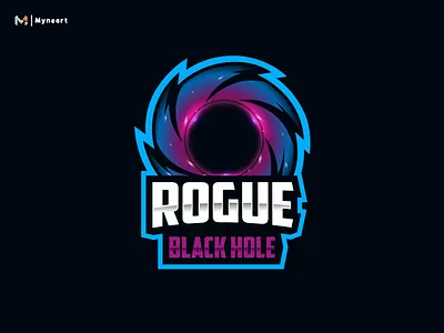 Black hole team logo character design esports logo sports logo team vector