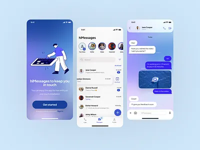 hiMessages App app design ui uiux uiuxdesign ux