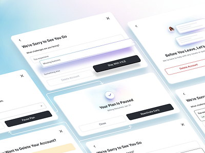 V1CE Retention Flow app cancelation flow figma interface offboarding product design prototype retention flow ui ux
