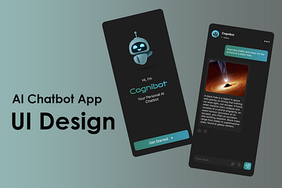 AI Chatbot App UI Design ai app attractive black theme chat chatbot design mobile ui ux