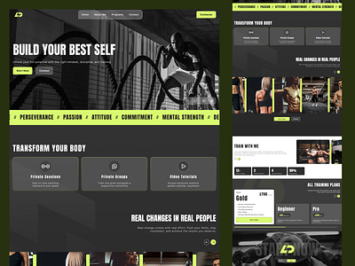 Online Fitness Coach - Landing Page banner brand branding carousel coach dark design designer fitness gym gymculture hero identity landingpage logo online ui ux video