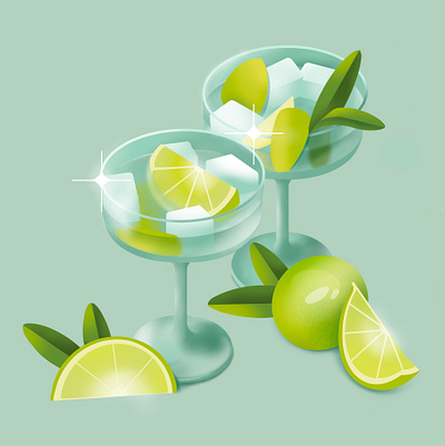 Still life Limes design graphic design illustration