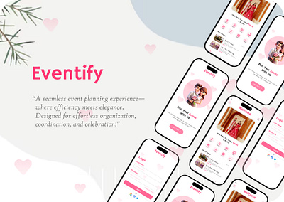 Event Planner App Design Case Study app design casestudy event management event organizer event planner eventify events pink theme ui uiux wedding planner