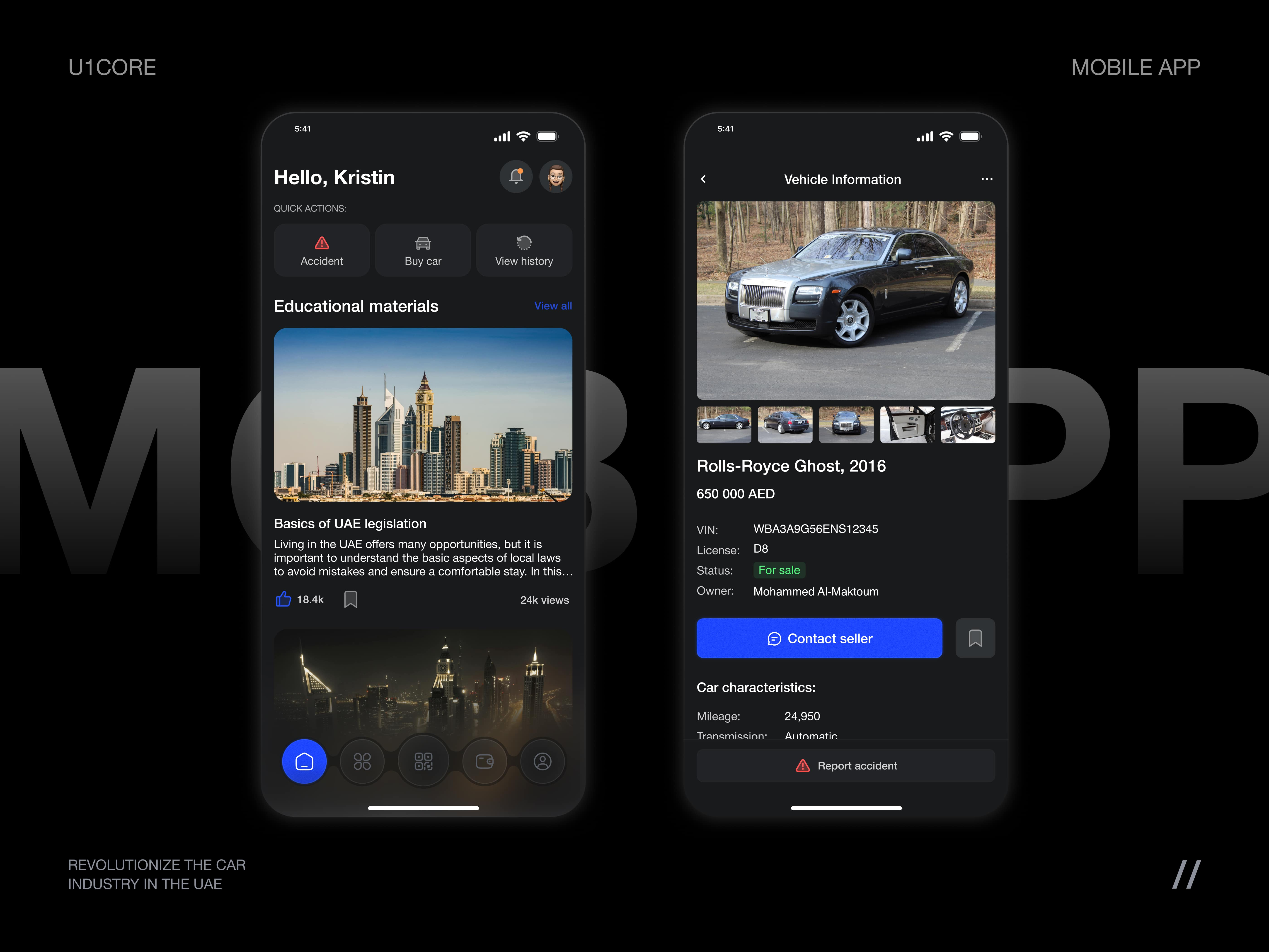 Example of Car Market and Tracking - Mobile App Design