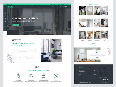 Blinds On Demand - Home Décor Website blinds curtains decor home homepage landing landing page minimal shutter ui ui design web design webdesign website