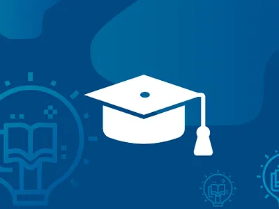 Learning icon artwork blue degree education illustration learning thumbnail