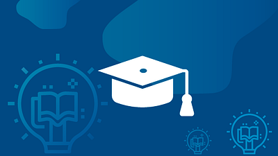 Learning icon artwork blue degree education illustration learning thumbnail