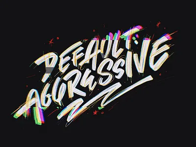 DEFAULT: AGGRESSIVE | Extreme Ownership glitch hand lettering ipad lettering lelttering procreate rgb sketch vintage