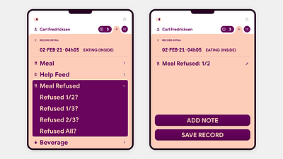 Caremate App - Activity Details app design design tablet tablet app design typography ui user interface design ux visual design