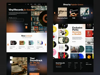 #Exploration - Vinyl Record Store Website - Full Page app concept blur design desktop exploration figma full page gradient illustration logo ui vinyl vinyl record