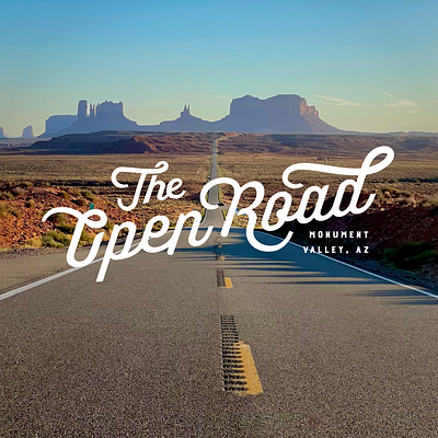 The Open Road Typography arizona branding custom typography design font jillstclair jillstclaircreative monument valley travel typography