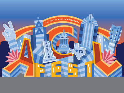 ACL photo moment for American Express acl austin austin city limits design festival graphic design illustration interactive music photo moment