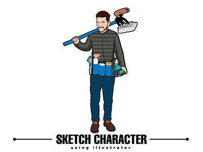 SKETCH CHARACTER Using illustrator branding design graphic design icon illustration logo sketch typography ui ux vector