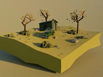 Jeep in the sand 3d animation art design graphic design illustration motion graphics style ui vector