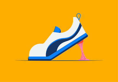 Inktober - Stuck design gross gum illustration inktober inktober2021 shoe stuck vector