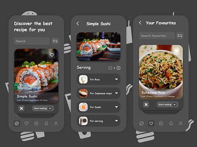 Recipe App abstract adobe xd app application dark design food app food recipe app inspiration minimal mobile app recipe recipe app recipe mobile app ui xd design