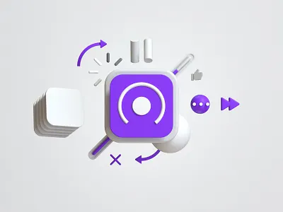 Podcast UI 3D 3d 3d art 3d artist animation brand branding color design graphic design illustration logo motion graphics ui ux