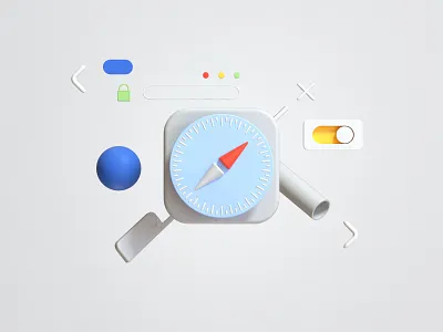Safari UI 3D 3d 3d art 3d artist animation brand branding color design graphic design illustration logo motion graphics ui ux