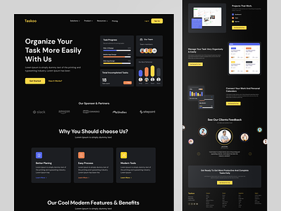 Project Management SaaS Website b2b website colloboration tool crm daily task data analysis management product page productivity project management project management tool saas saas product saas website schedule task task management task manager team management todo list web design